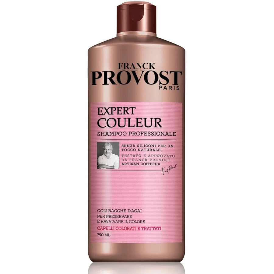 Frank Provost Expert Couleur, Shampoo Con Bacche D'Acai Per Capelli Colorati E Trattati, 750 Ml Shampoo Capelli